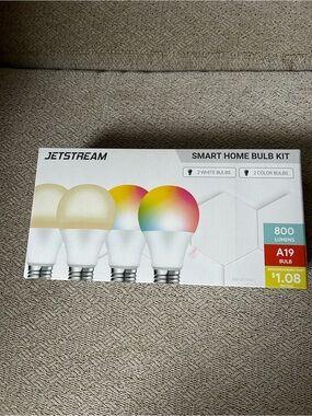 Jetstream Smart Home A19 Bulb Kit - 2 White and 2 Multi-Color Light Bulbs Google